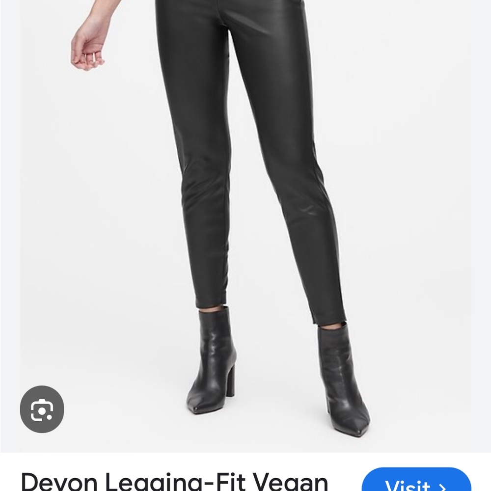 Banana Republic Black Vegan Leather Leggings